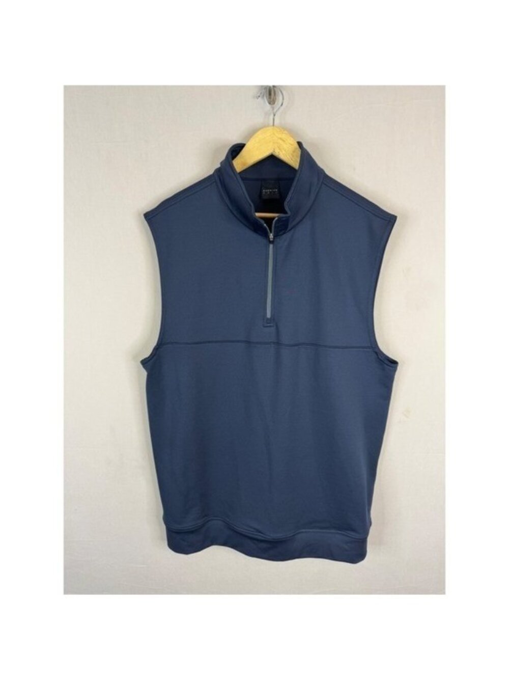 Dunning Golf Mens XL Navy Blue Quarter Zip Performance Vest Stretch Mock Neck